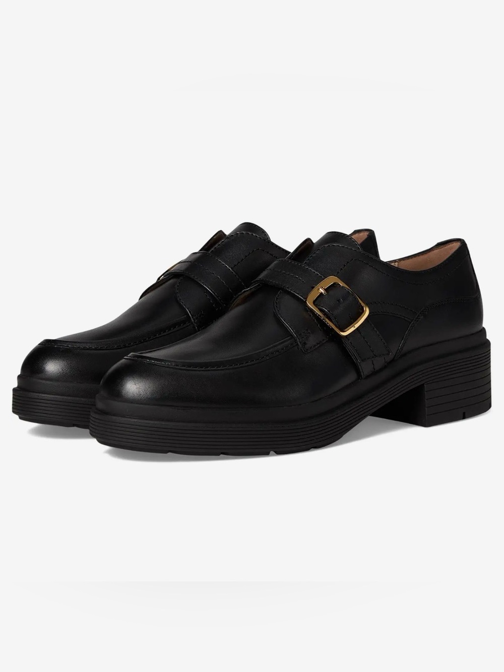 NWT- Cole Haan ‘Carlitta Monk’ Lug Sole Leather Buckle Oxford Loafer